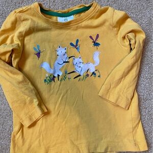 Hanna Yellow Fox Fairy velour long sleeve tee 90cm/3T